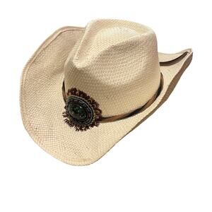 Connor Handmade Hats Women’s Western Cowboy Natural Fiber Beads and Feathers